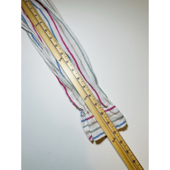 GAP Multi-Color Stripe Linen Blend Long Sleeve Button Up Shirt Top Women's LARGE - Picture 11 of 11